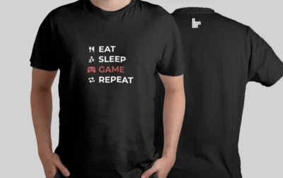 Tábory - doplňky - 4CAMPS tričko #EatSleepGameRepeat